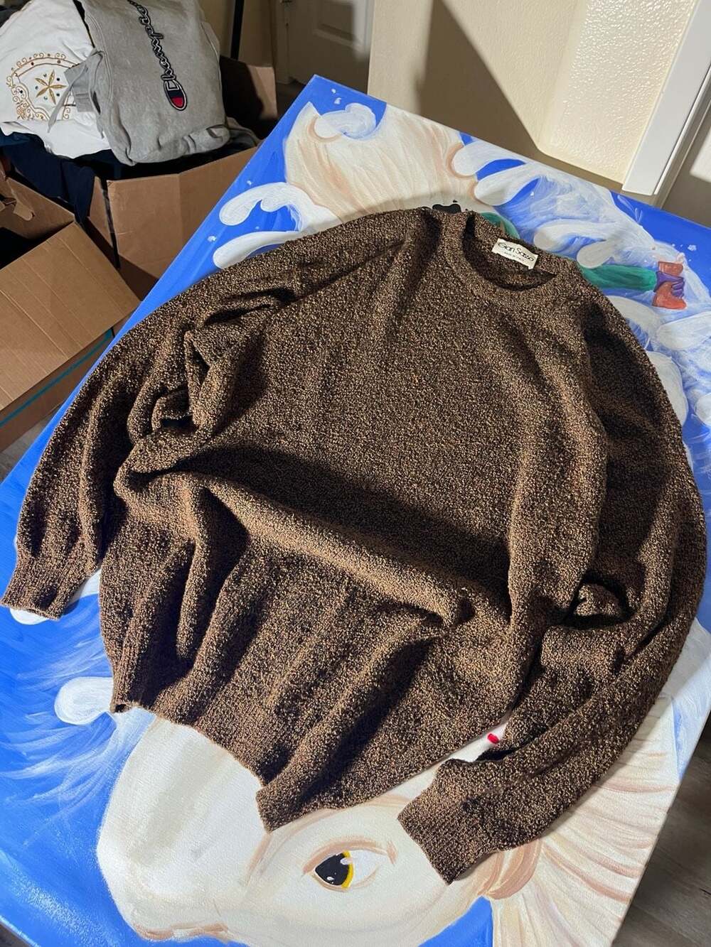 Gran Sasso Made in Italy Brown Wool Blend Crewneck Sweater